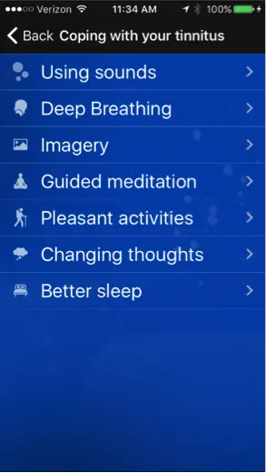 resound relief app coping with your tinnitus screen