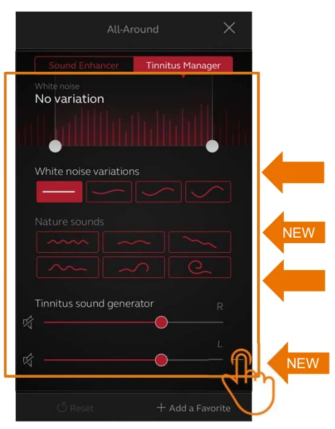 Resound Smart App built in tinnitus manager
